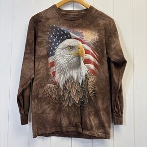 The Mountain Mens Tie Dye Patriotic Americana Eagle Graphic T-shirt Size S Indie